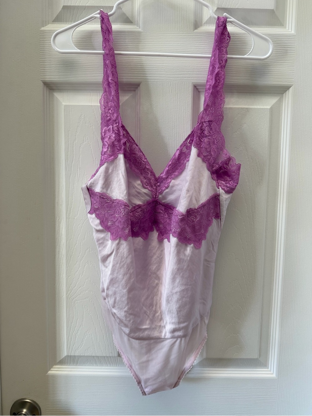 Intimately Free People Purple Satin Floral Lace Bodysuit Size Medium